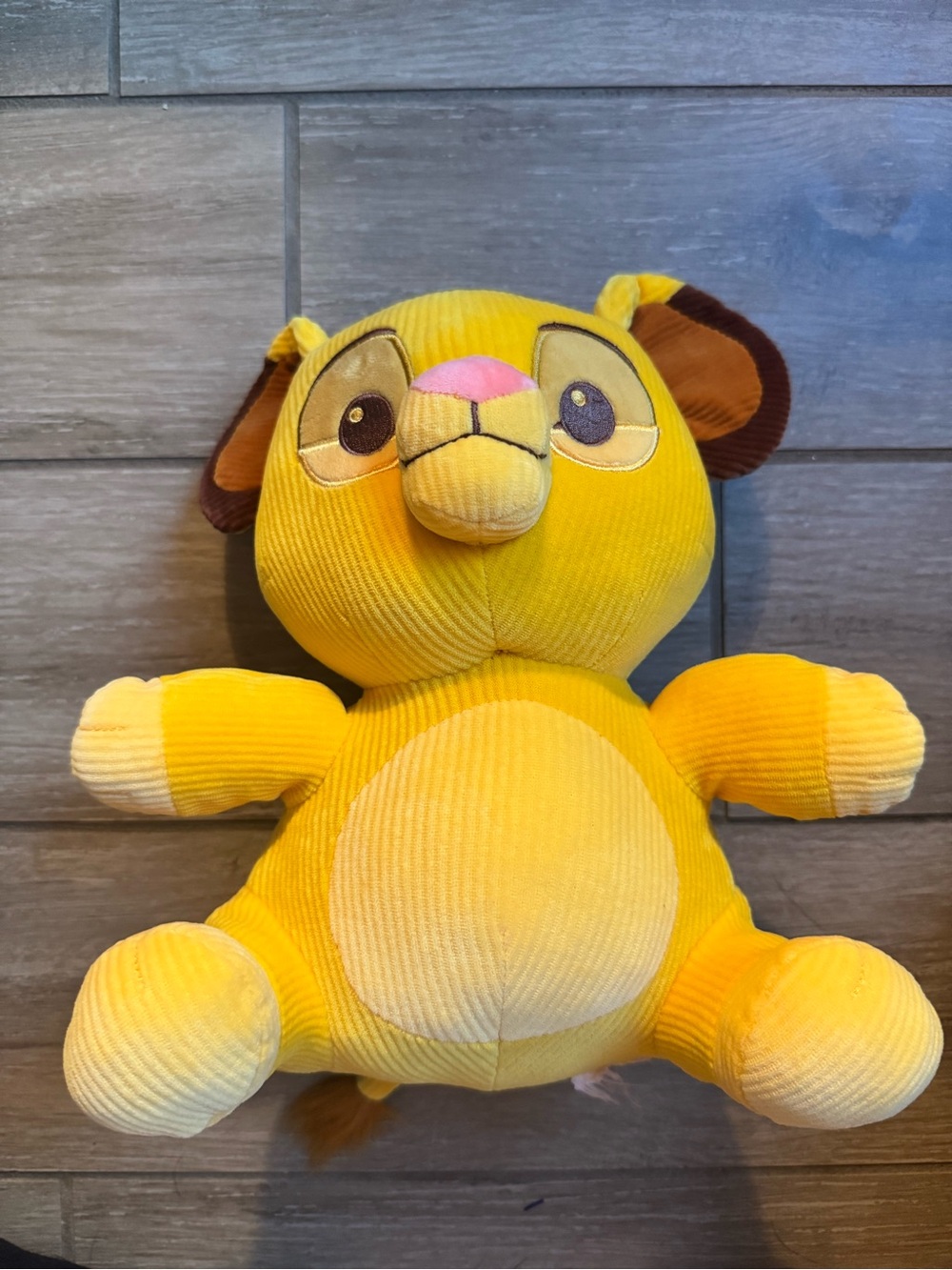 Disney Lion King Simba Plush Yellow Corduroy Animal Stuffed Toy
